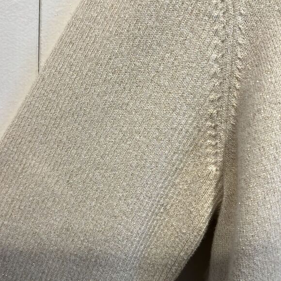 Karl Lagerfeld Paris Cream‎ Cotton Blend Cowl Neck Pullover Sweater Size M/L - Picture 6 of 13
